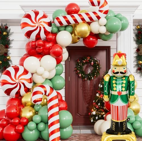 Christmas Balloon Garland Arch Kit, 125 Pcs Xmas Balloons Arch by Haolongfa