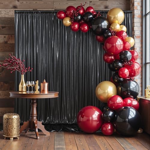 Outpain Thick 30 ft x 10 ft Black Sequin Backdrop Curtain for Parties, Wrinkle Free Glitter Photo Backdrop Drapes 6 Panels 5x10ft Black Back Drop Cloth for Wedding Christmas Photography Background - Image 3