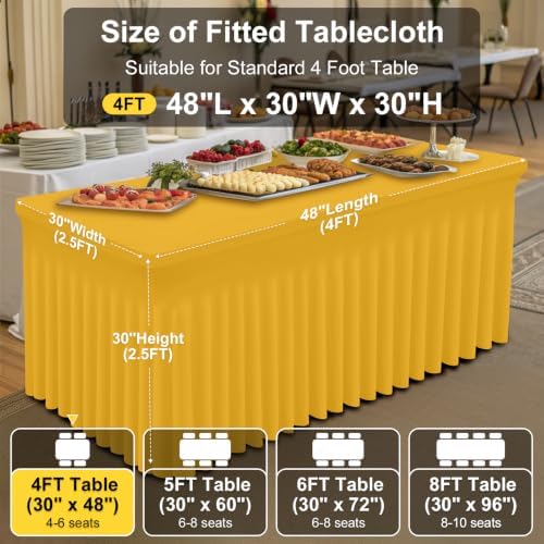 Smiry Spandex Elastic Fitted Table Cloth Skirt for 4FT Rectangle Table - Image 5