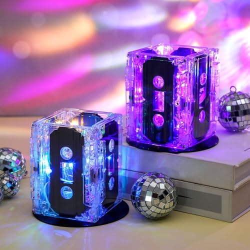 Halloscume 6 Sets 90s Party Decorations Neon Disco Cassette Tape - Image 4