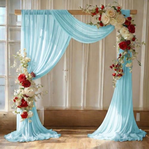 Pack of 2 Wedding Arch Drape Panel Fabric 30" x 100ft - Teal by MDS