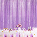 Sequin Backdrop Curtain Drapes 6 Packs 2x8FT Light Purple Photo Backdrop by QueenDream