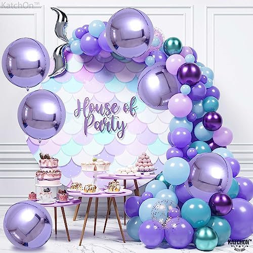 KatchOn Purple Balloons - 22 Inch, Pack of 6, for Mermaid Birthday Decor - Image 3