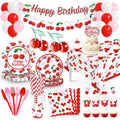 Cherry Birthday Decorations 164 Pcs Tableware Set by Julyshy