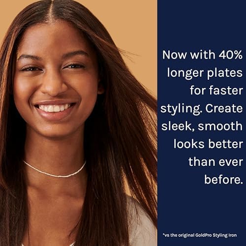 Bio Ionic GoldPro Hair Straightener, Blue, Moisturizing Heat Technology & 24K Gold MX, Hair Straightening Iron for Sleek Styles & Flat Iron Curls, 40% Longer Plates, Adjustable Heat - Image 4
