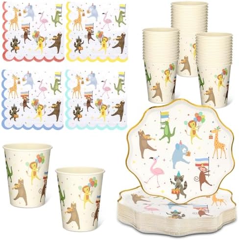 Potchen 150 Pcs Animal Parade Party Supplies Birthday Decorations by Unknown