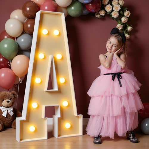 imprsv 4FT Marquee Letters, Large Light Up Letters A Sign for Party Decor by Letsmakeitimpressive