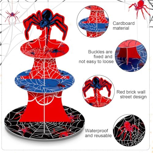 3 Tier Spider Cupcake Stand Spider Birthday Party Decorations - Image 3