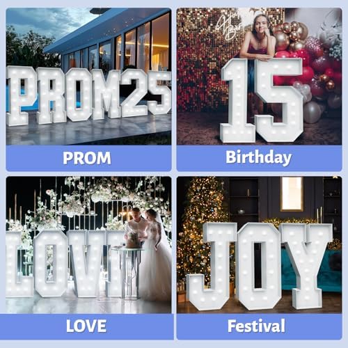 4FT Marquee Light Up Number 2, Foam Board & Water Bag, 12 Bulbs for Party - Image 6