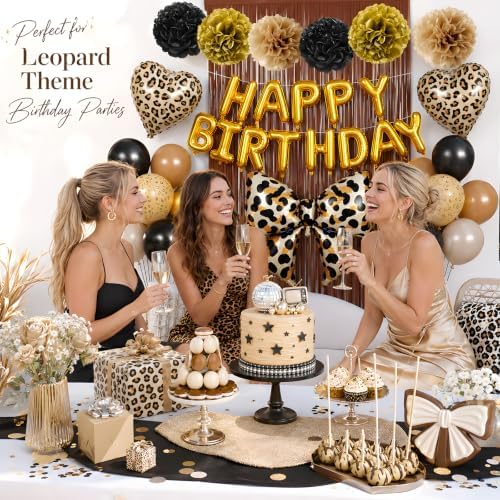 Cheetah Print Birthday Decorations for Women, Bow Birthday Leopard Balloons - Image 6