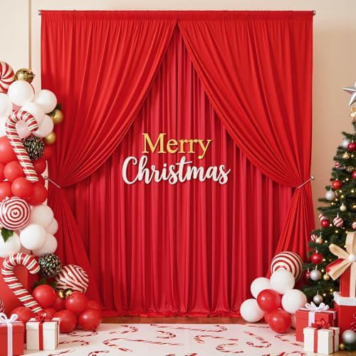 20x12 ft Red Backdrop Curtains for Weddings Parties, Birthdays and Photos - Image 6