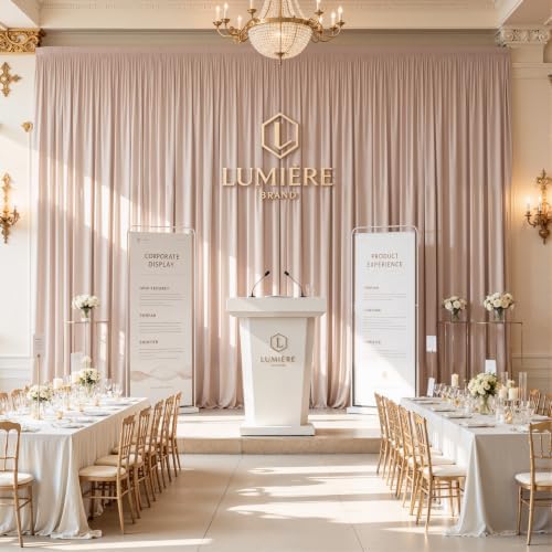 30x10ft Blush Nude Backdrop Curtain Panels for Parties - Wrinkle Free Polyester Photo Curtain Backdrop Wedding Back Drop Fabric Drapes for Party Decorations Background for Photography - Image 4