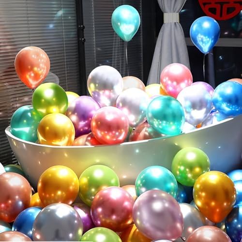 300 Pack Metallic Balloons 12 Inch Chrome Shiny Assorted Colors Latex Rainbow Bulk Balloon 12 Kinds Colorful for Birthday Wedding Bridal Baby Shower Supplies Party Decorations - Image 5