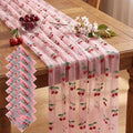 8 Pcs Cherry Table Runner Pink Sheer Lace Tablecloth 29 x 70 in by Windkream