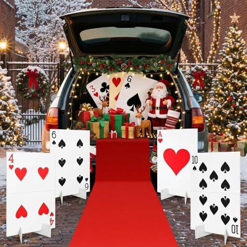 Reallnaive 4 Set Casino Party Decor Large Poker Yard Sign and Runway Carpet - Image 6