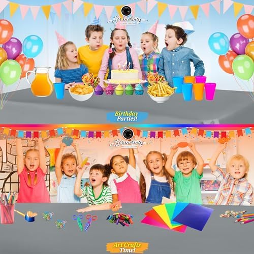 Grandipity Plastic Table Cloth Disposable 12 Pack 54” x 108” Rectangle - Image 4