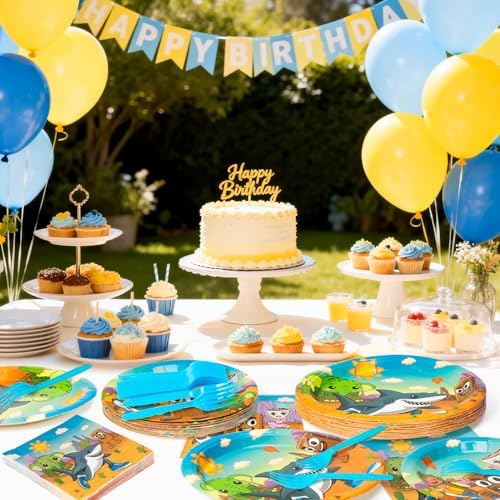 GaofanWai Italian Brainrot Party Tableware - 96PCS Brain Rot Paper Plate Set for Kids, Funny Cartoon Animal Party Decoration Dinnerware Napkin Fork for Brainrot Birthday Baby Shower Supply, 24 Guests - Image 4