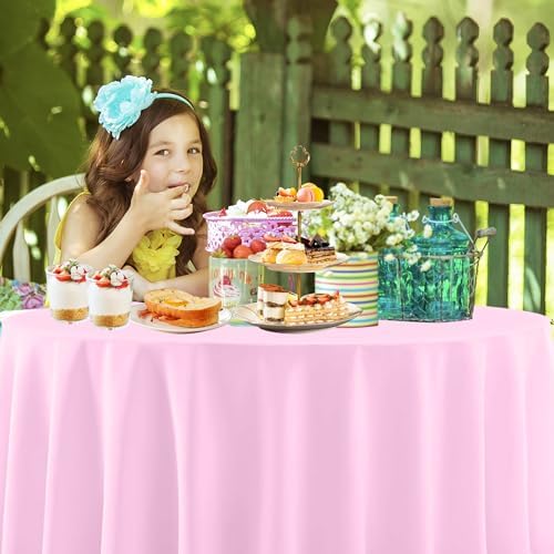 12 Pack Round Pastel Disposable Tablecloths for Party, 84 Inch - Image 6