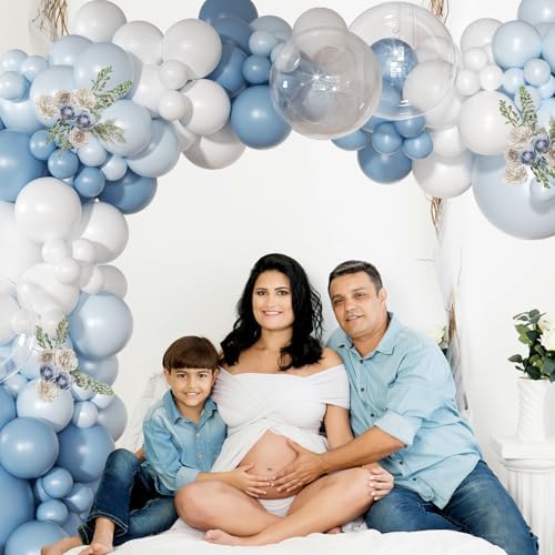 Dusty Blue Balloon Arch Kit Light Blue White Balloon Garland Kit - Image 4