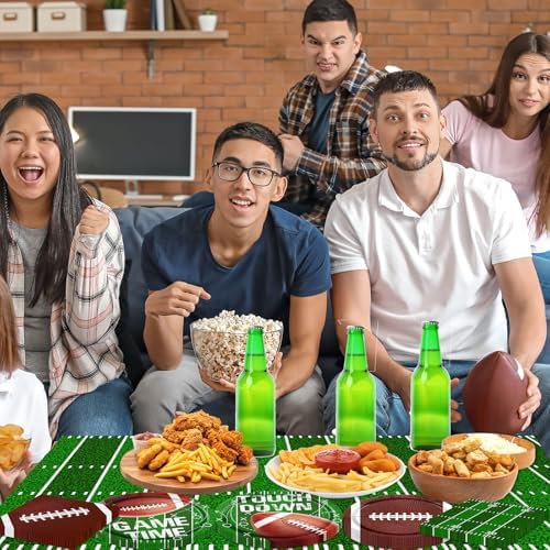 Football Plates and Napkins, 100Pcs Football Party Supplies Touchdown Paper Plates Napkins for Football Birthday Game Day Tailgate Party Decorations - Image 3