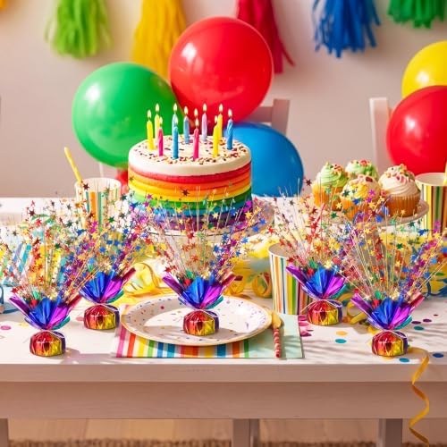 Fuutreo 12 Pack Rainbow Star Spray Centerpieces, Birthday Party Decorations - Image 5