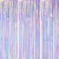 DECOCKRAT 3 Pack Foil Fringe Backdrop - Iridescent Shiny Tinsel Curtains for Party Decoration/Photo Booth Props - 3.3x8.2 FT Metallic Foil Backdrop for Birthday, Wedding, Graduation, Christmas. by DECOCKRAT