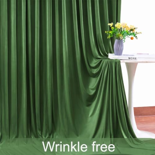 4 Panels Valley Green Backdrop Curtain for Parties Wrinkle Free Dark Green Photo Curtains Backdrop Drapes Fabric Decoration for Baby Shower Birthday Party Photography 20ft(W) x 10ft(H) - Image 6