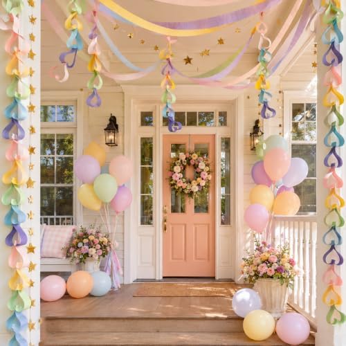 Paper Chain Garland Kit, Pastel Colorful DIY Party Decorations Set - Image 5