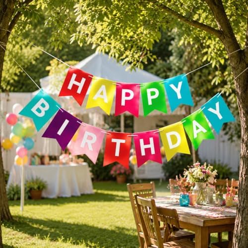 Letjolt Colorful Happy Birthday Banner Kids Party Signs 13 Pcs - Image 5
