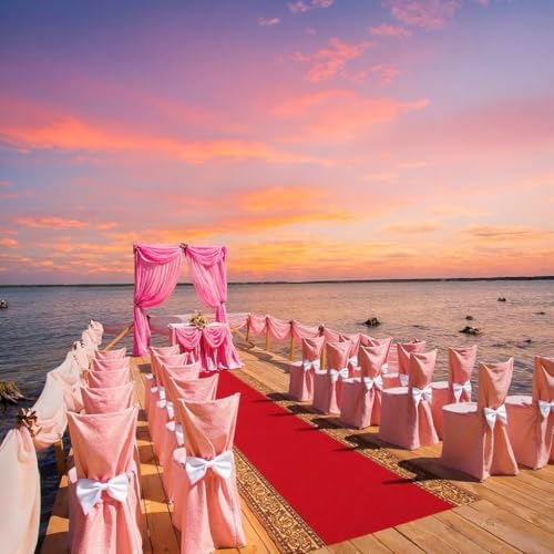 Red Carpet Runner for Party Aisle Runner for Wedding Ceremony, Event Runway Rug for Prom Nights, Awards, Proposal, Step and Party Decorations, 6mm Thick (Red-3′×15′) - Image 2