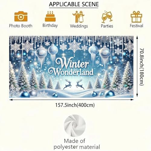 HOMETITUTE Winter Landscape Garage Door Cover Banner 13x6ft Polyester - Image 3