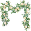 Der Rose 2Pcs 6.5FT Fake Floral Greenery Garland for Backdrop Wedding Decor by DerRose