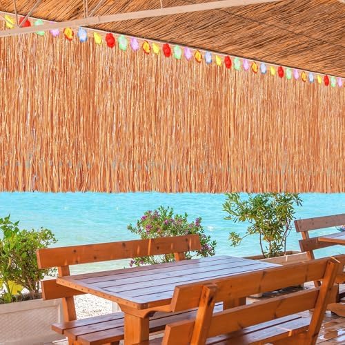 Fovths Luau Grass Table Skirt, Reddish Golden Brown, 9 Feet x 29.5 Inch - Image 6