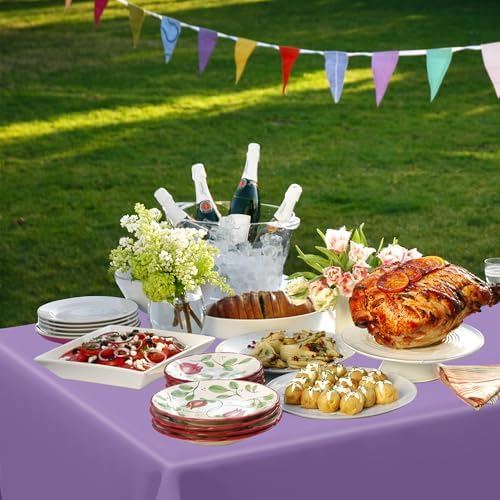 QZYL 4 PCS Plastic Table Cloth Disposable, 54x108 Inches Leakproof Rectangle Tablecloth, Heavy-Duty for Restaurant Party Decorations, Outdoor Picnic Tablecloth Congratulations Decorations​ - Image 7