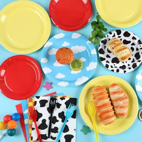 CHUNNIN 96PCS Cartoon Party Paper Plates and Napkins - Image 5