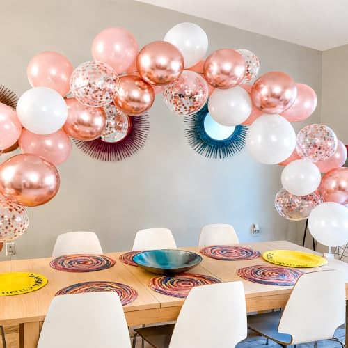 Rose Gold Confetti Balloons 50 Pcs 12 Inch - Image 3