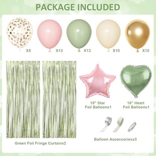 Pink and Green Birthday Decorations Women Girls Happy Birthday Supplies - Image 3