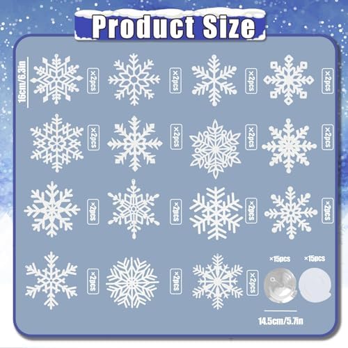 Snowflake Decorations, Christmas Hanging Decor, 30 Glitter Snowflake Swirls - Image 2