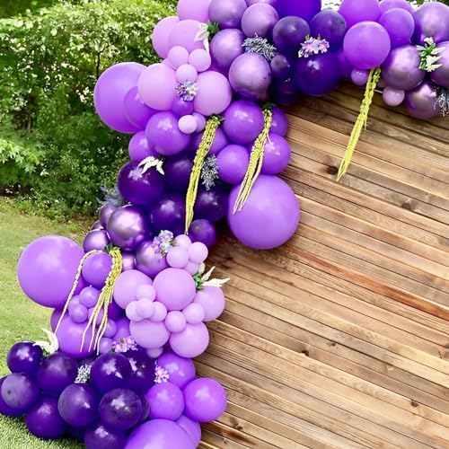 Voircoloria 90pcs Purple Balloons Garland Arch Kit, 18 12 10 5 Inch - Image 5