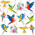 30 Pcs Tropical Birds Decorations, Hawaiian Toucan Parrot Hanging Swirl Foil Ceiling Decor for Hawaiian Luau Tiki Bar Jungle Rainforest Summer Beach Pool Party Supplies by PartyGarden