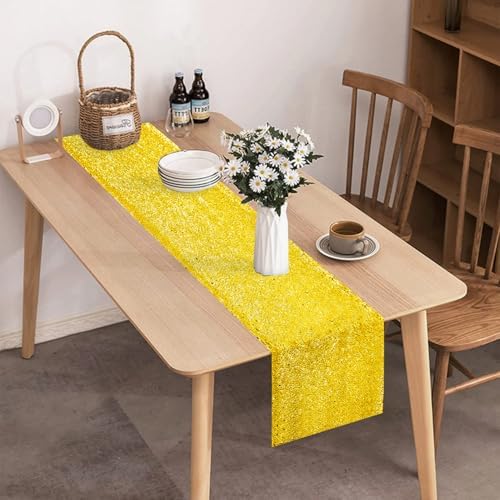 10 Packs 12 x 72 inches Yellow Sequin Table Runner - Image 5
