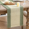 Artoid Mode Dark Green Farmhouse Rustic Paper Braided Table Runner, Seasonal Christmas Woven Kitchen Dining Table Decoration for Home Party Decor 12x48 Inch by ArtoidMode