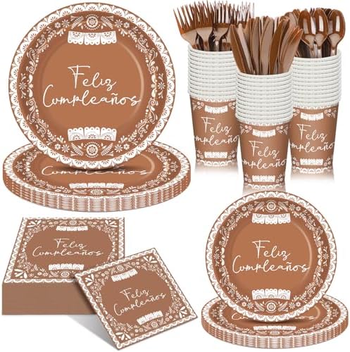 168 Mexican Birthday Tableware Set for 24 Cinco De Mayo Supplies by Sunnychicc