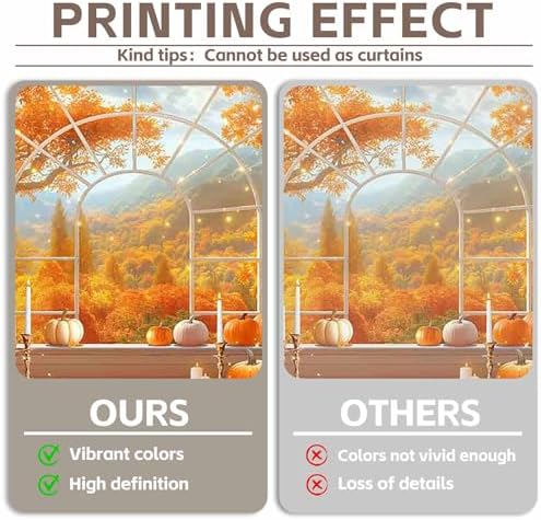 12x8ft Fabric Fall Window Pumpkin Sunflower Photography Backdrop - Image 4