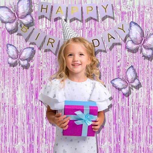 BRAVESHINE Iridescent Purple Foil Curtain | Holographic Fringe Backdrop - Image 4