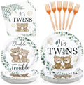 96 Pcs Twin Baby Shower Party Decorations for Twins, Serves 24 by Greencian