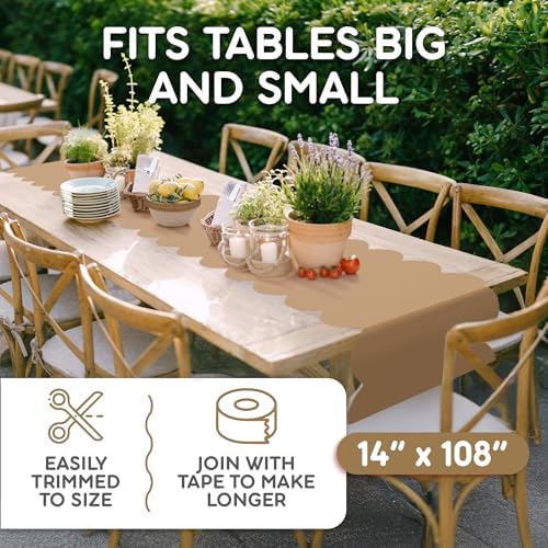 Gold Scallop Table Runner, Disposable Plastic, 5 Pack, 14x108in - Image 5