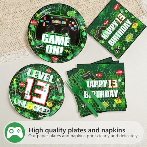 Grencian 96Pcs Video Game 13th Birthday Party Decorations Serves 24 - Image 3