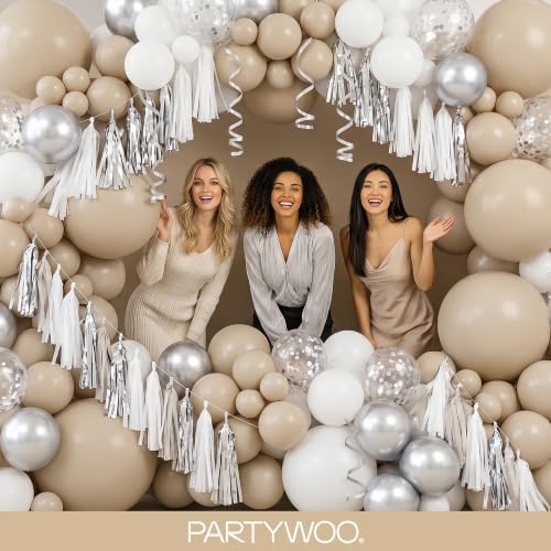 PartyWoo Cream Balloons 50pcs Beige Ivory Nude Neutral Boho Fall Color - Image 5