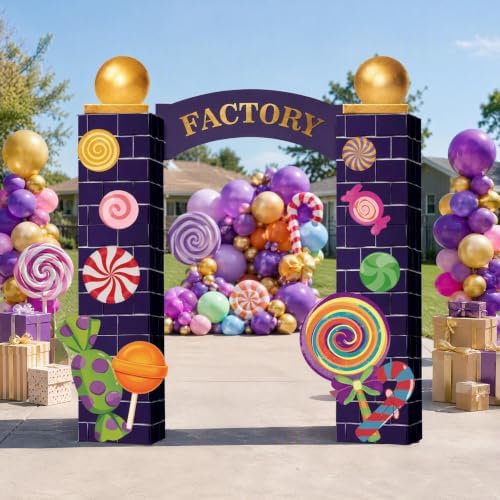 Candy Themed Party Decorations, Purple Candy Arch Backdrop Set - Image 4